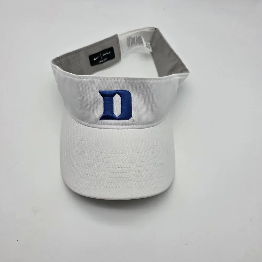 Nike Duke Blue Devils Dri-FIT White Golf Visor Adjustable NCAA One Size
